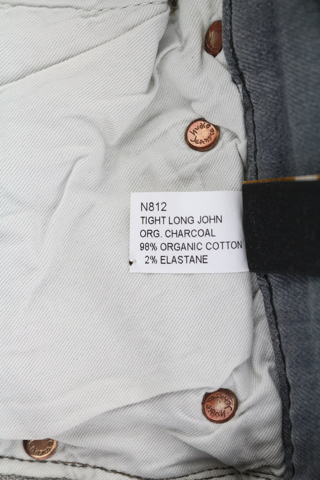 NUDIE JEANS Tight Long John Men Jeans W30/L32 Organic Charcoal Slim Leg Washed