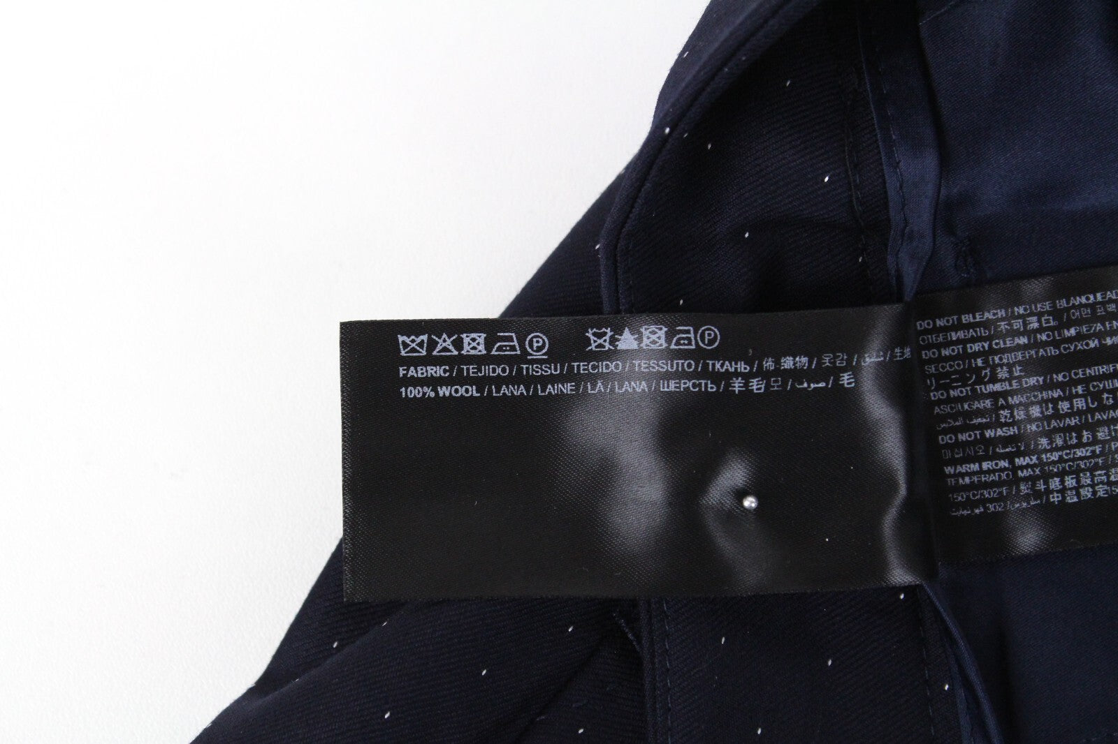 SUISTUDIO Grey Women's Trousers UK8 Navy Pure Wool Dot Patterned Pleated Formal