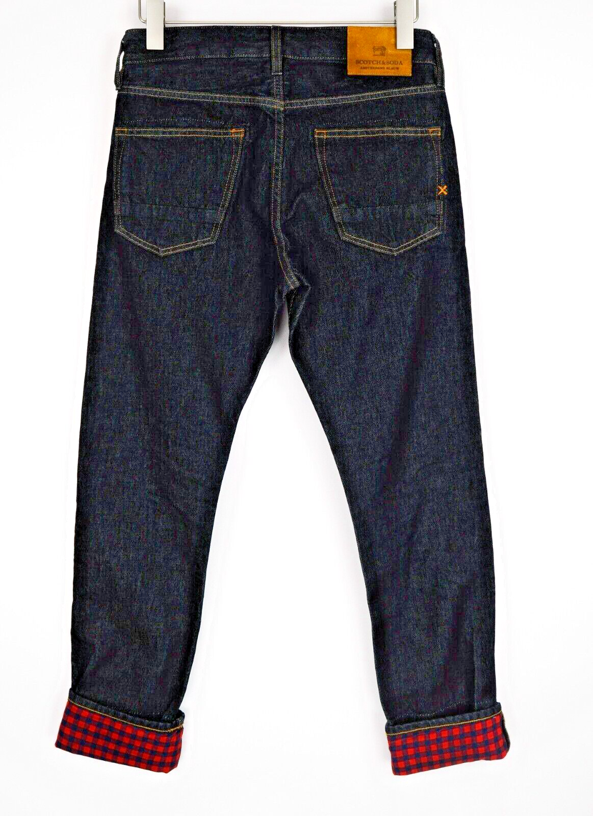 SCOTCH &amp; SODA vyriški džinsai Vernon X W29/L32 tiesaus kirpimo tamsiai mėlyni su sagomis 