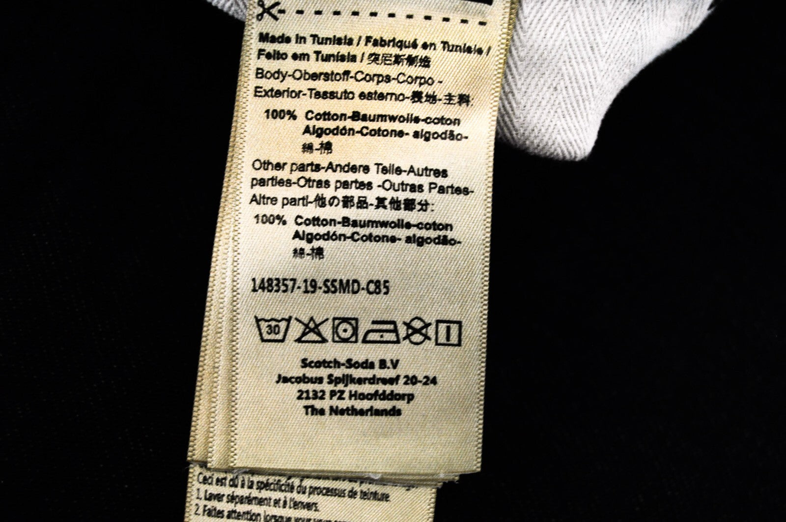 SCOTCH &amp; SODA vyriški džinsai Vernon X W29/L32 tiesaus kirpimo tamsiai mėlyni su sagomis 