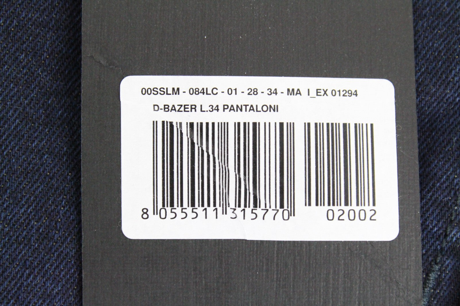 DIESEL D-Bazer 084LC vyriški džinsai W28/L34 vienspalviai mėlyni, siaurėjantys medvilniniai džinsai 