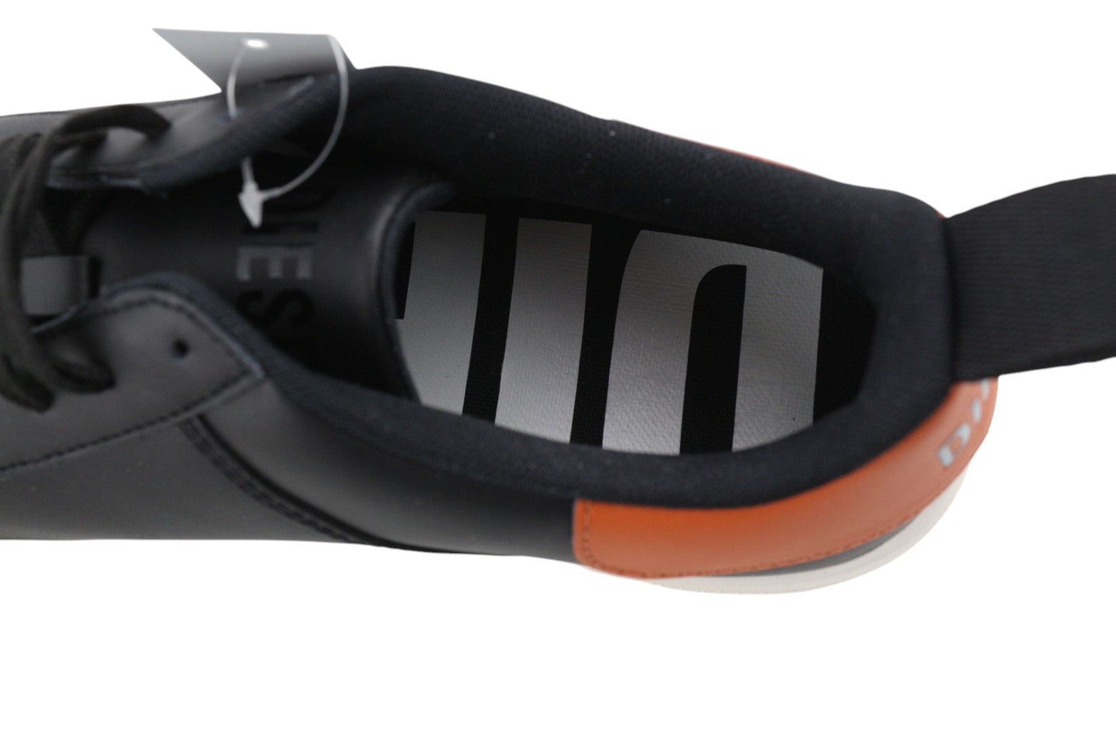 DIESEL S-Clever žemi nėrinių vyriški sportbačiai, juodos spalvos, karvės odos, migdolų nosis, RRP120