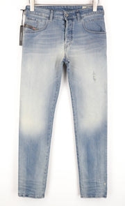 DIESEL D-Bazer 081AP vyriški džinsai W28/L32 šviesiai mėlyni, tamprūs, siaurėjantys, miesto stiliaus 