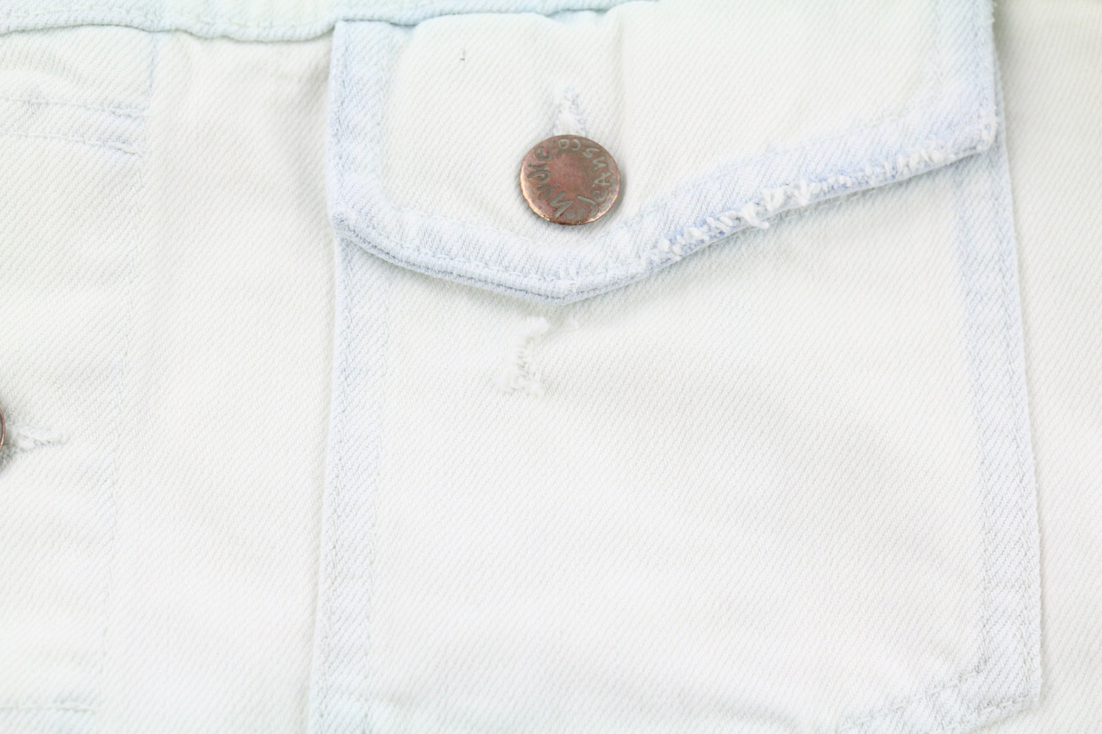 NUDIE JEANS Terry Men Jacket M Extreme Bleach Light Buttoned Spread Logo Pockets