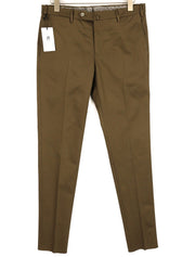 PT TORINO aptemptos vyriškos kelnės, 56 vnt., rudos, su užtrauktukais ir kišenėmis, laisvalaikio chino drobė 