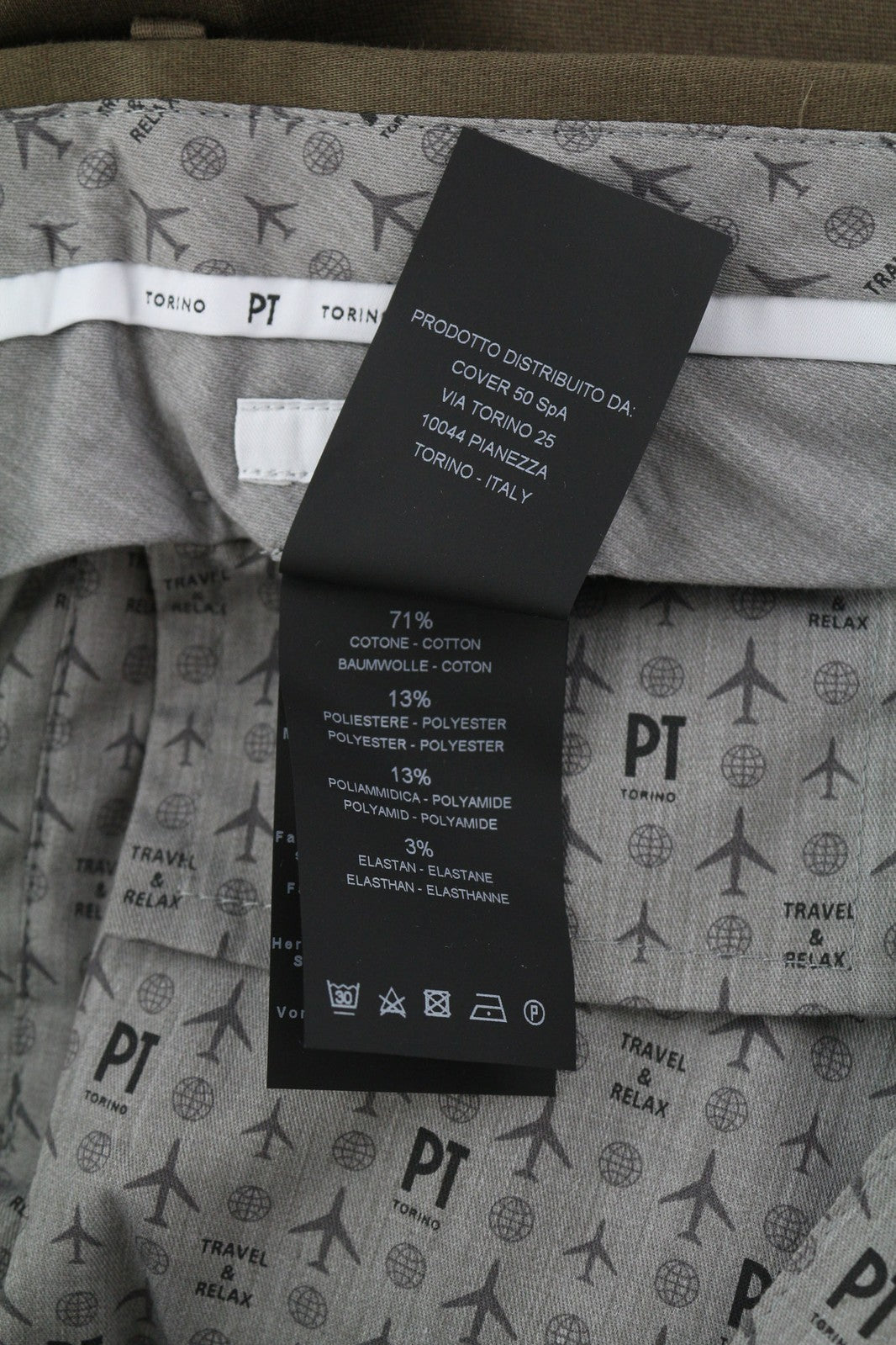 PT TORINO aptemptos vyriškos kelnės, 56 vnt., rudos, su užtrauktukais ir kišenėmis, laisvalaikio chino drobė 