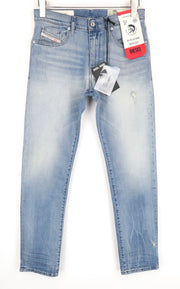 DIESEL D-Bazer 081AP vyriški džinsai W28/L30 šviesiai mėlyni, siaurėjantys, tamprūs, minkšti medvilniniai džinsai 