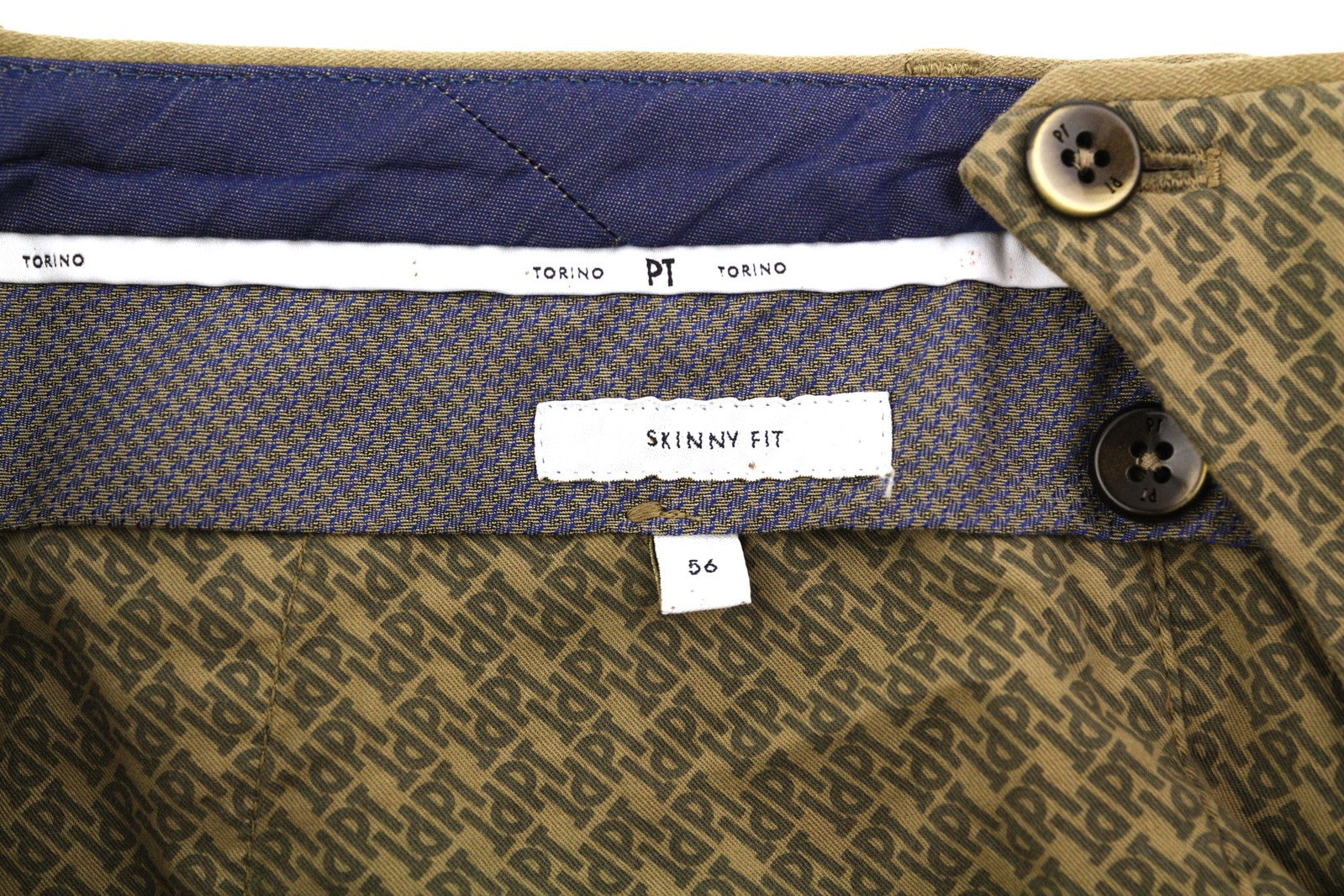 PT TORINO aptemptos vyriškos kelnės, 56 dydžio, rudos, chino stiliaus, su užtrauktukais ir laisvalaikio stiliaus. 