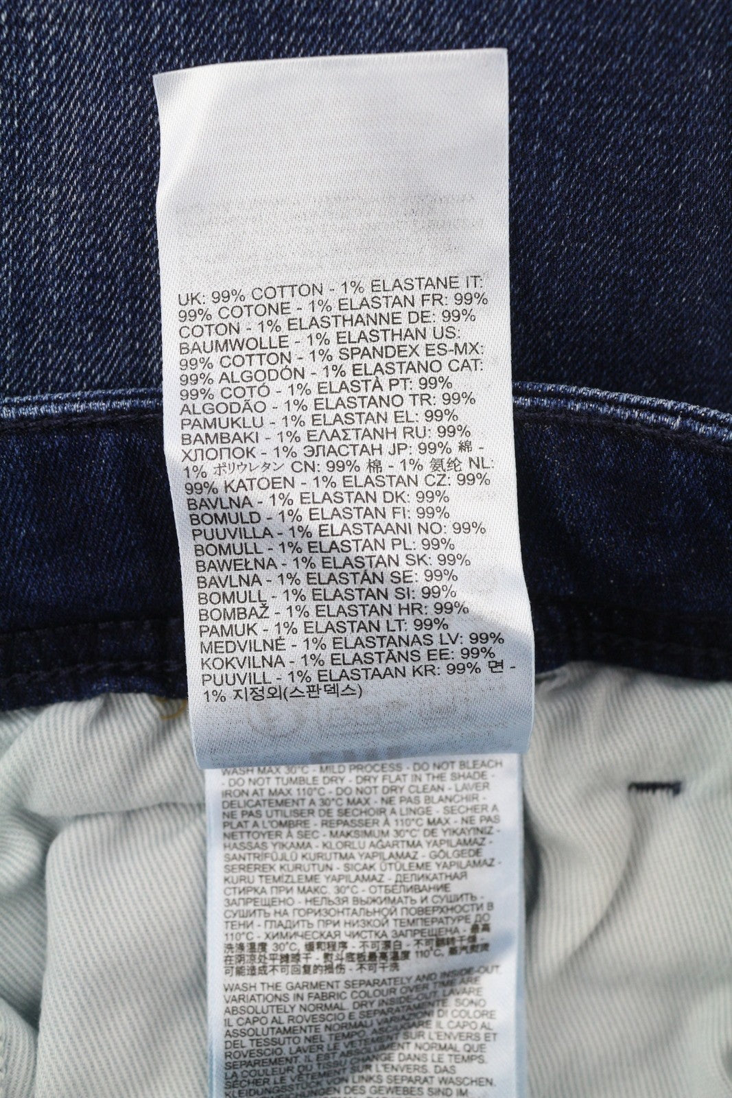 DIESEL 1985 Larkee RB067 vyriški džinsai, W40/L32, tiesaus kirpimo, su sagomis, skalbtos mėlynos spalvos. 