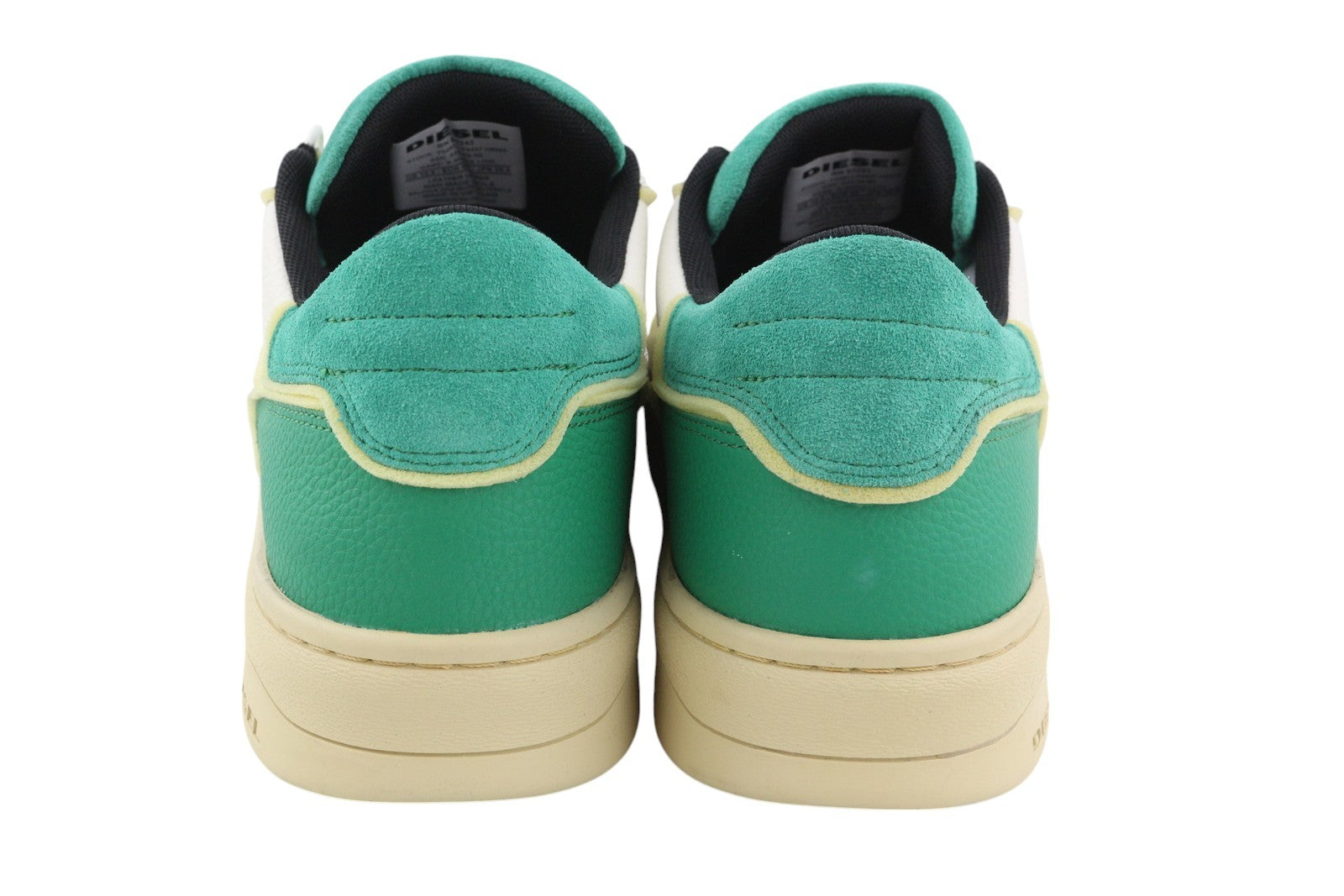 DIESEL S-Sinna žemakulniai vyriški sportbačiai, EU42, balti, odiniai, su raišteliais, žemakulniai su logotipu, RRP 160 € 