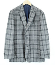 SUITSUPPLY vyriškas Havanos švarkas UK48R pilkas vilnos ir kašmyro languotas elegantiškas švarkas 