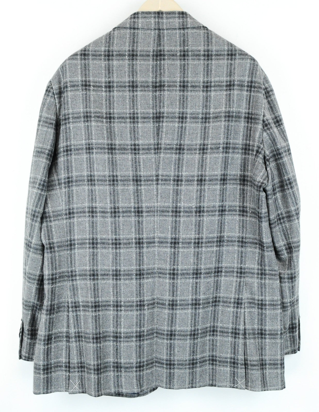 SUITSUPPLY vyriškas Havanos švarkas UK48R pilkas vilnos ir kašmyro languotas elegantiškas švarkas 