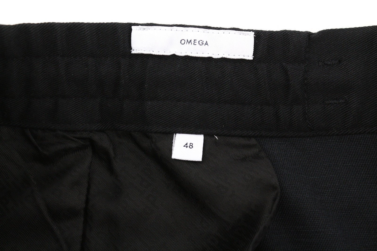 PT TORINO Omega vyriškos kelnės, 48 ​​cm, juodos, su tampria raišteliu juosmenyje, plonas užtrauktukas 