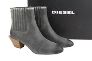 DIESEL D-Texanne CH moteriški aulinukai, pilki juodi, odiniai, kubietiško stiliaus, su kulnu, EU39, RRP 295 € 