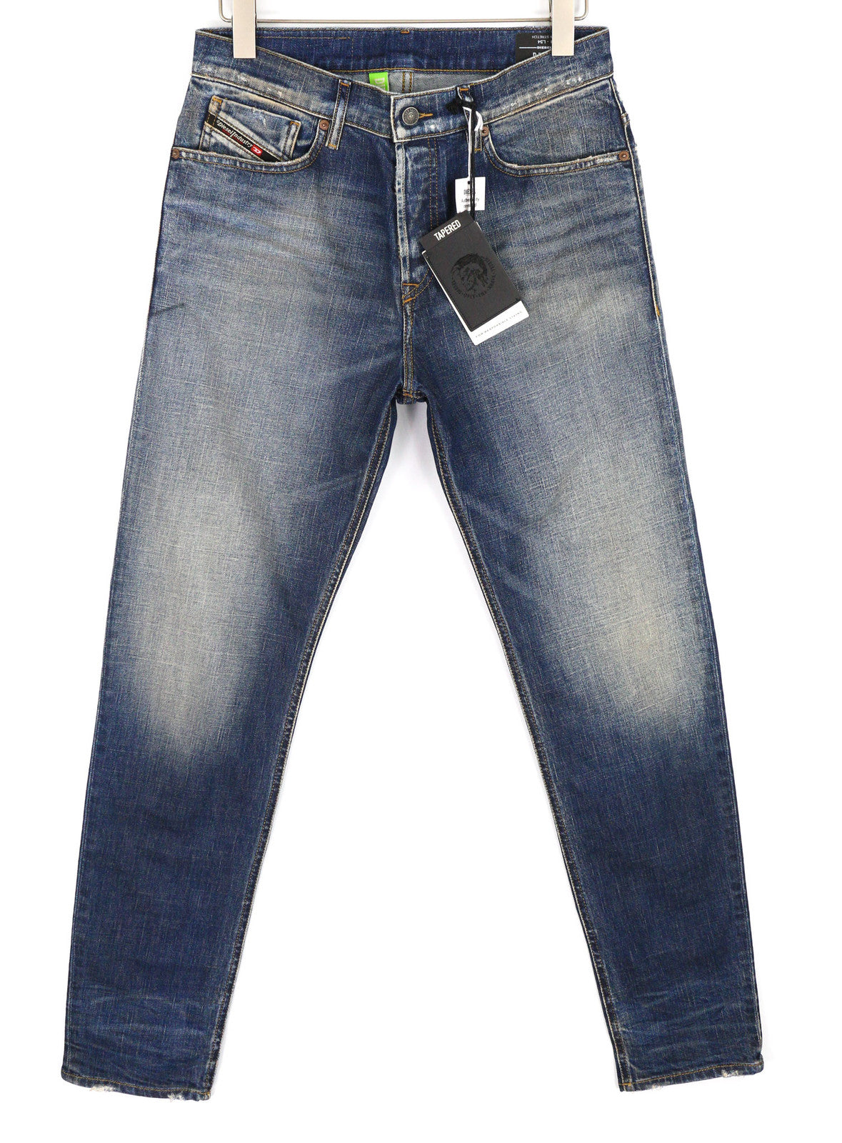 DIESEL D-Fining Z9A05 vyriški džinsai W31/L34 siaurėjantys, tamprūs, skalbtos mėlynos spalvos, rekomenduojama kaina – 225 € 