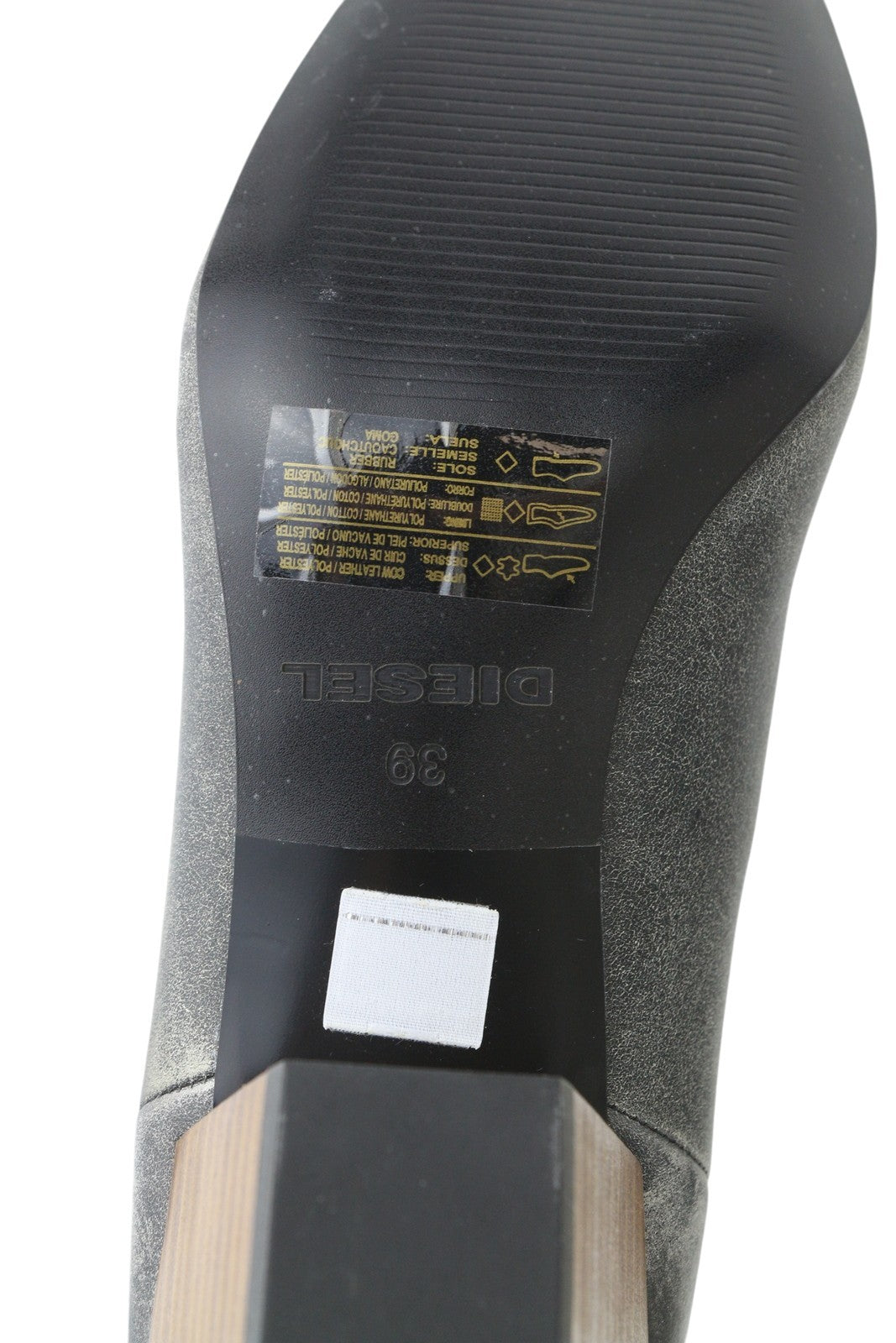 DIESEL D-Texanne CH moteriški aulinukai, pilki juodi, odiniai, migdolų spalvos, kulniukai, EU39, RRP 295 € 