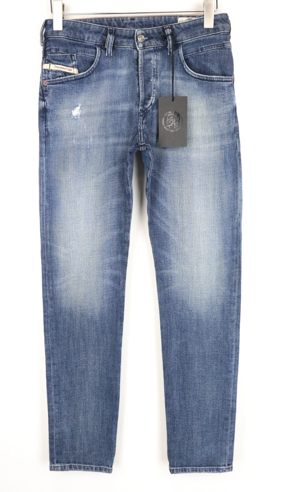 DIESEL D-Bazer 0870H vyriški džinsai W28/L32 mėlyni, skalbti, siaurėjantys, tamprūs medvilniniai džinsai 