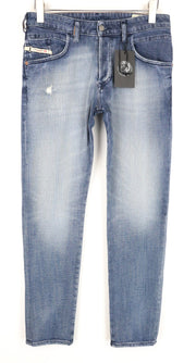 DIESEL D-Bazer 0870H vyriški džinsai W29/L32 mėlyni, siaurėjantys, skalbti, tamprūs medvilniniai džinsai 