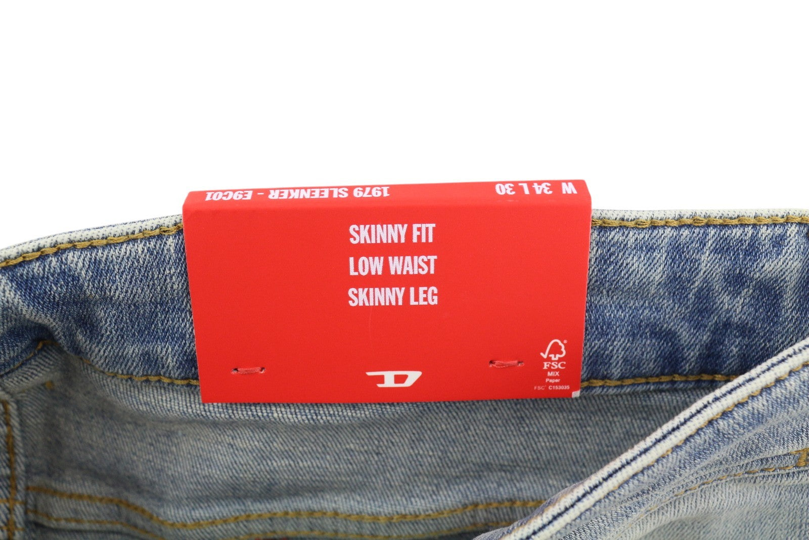 DIESEL 1979 Sleenker E9C01 vyriški džinsai W34/L30 Skinny Distress Blue RMK 275 € 