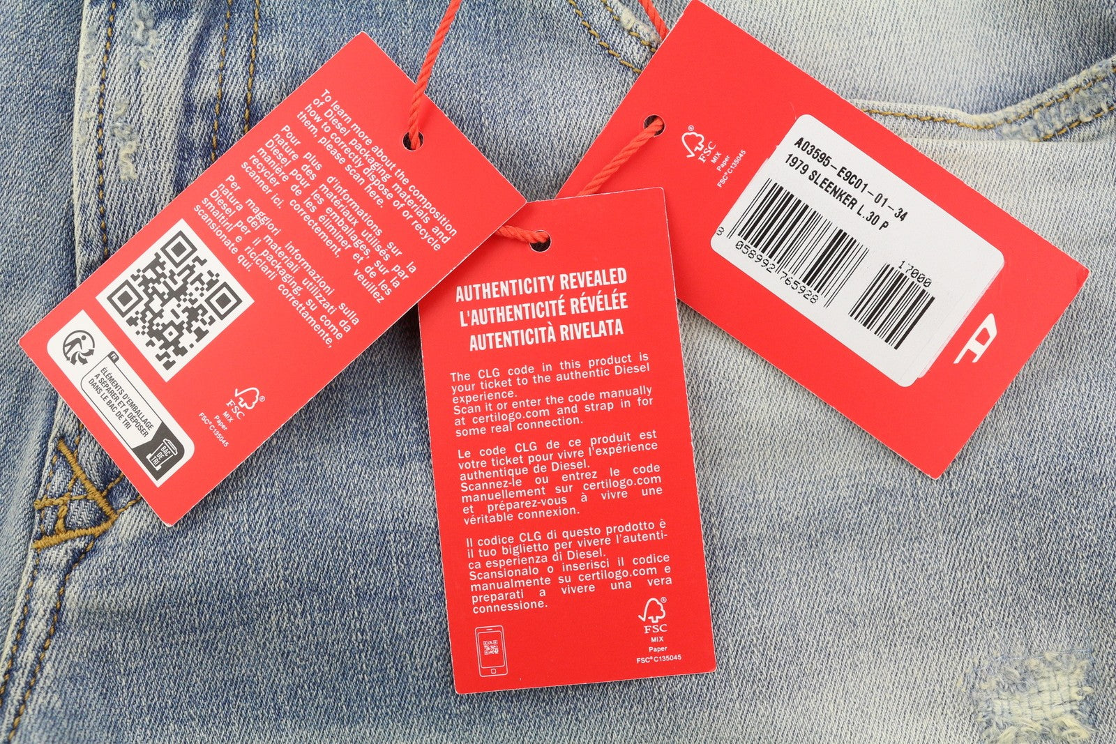 DIESEL 1979 Sleenker E9C01 vyriški džinsai W34/L30 Skinny Distress Blue RMK 275 € 