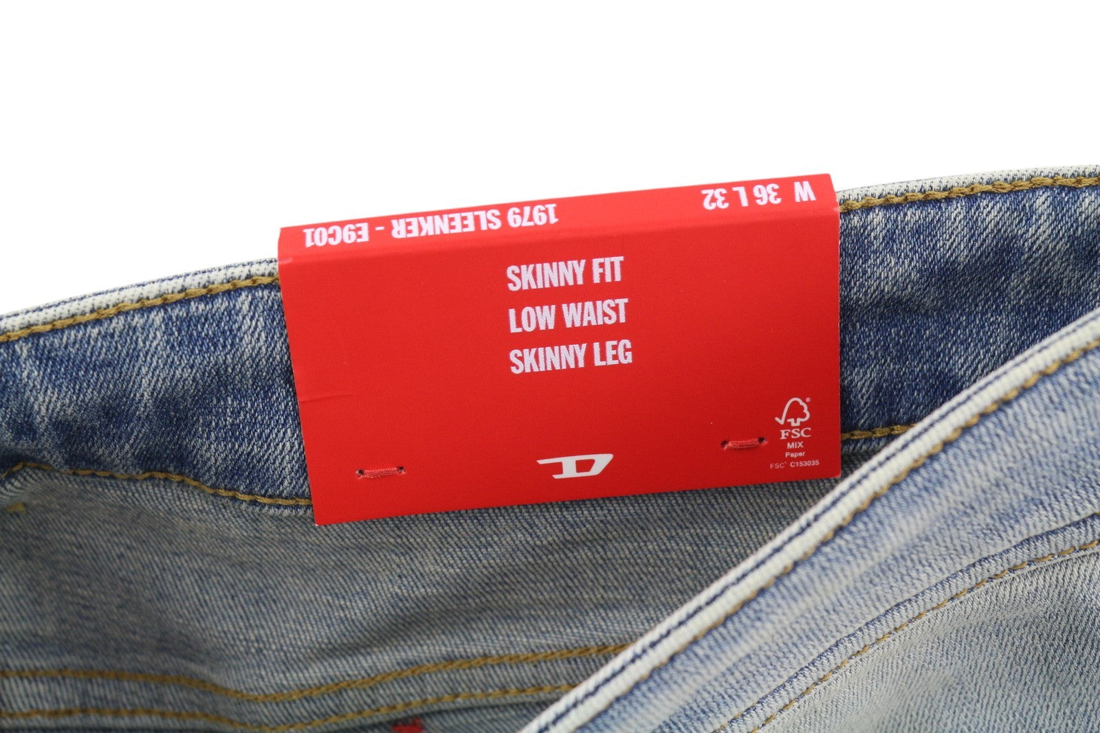 DIESEL 1979 Sleenker E9C01 vyriški džinsai W36/L32 Skinny Distress Blue RMK 275 € 