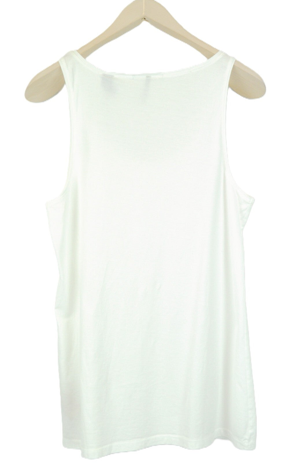 MAISON SCOTCH White Tank XL Women's Plain Sleeveless Round Neck Cotton Top