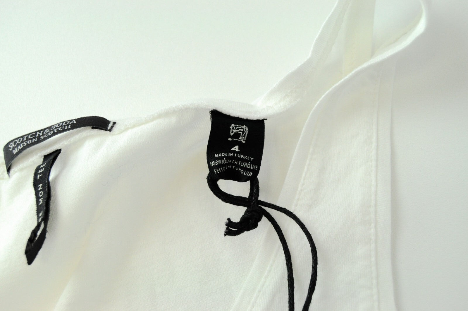 MAISON SCOTCH White Tank XL Women's Plain Sleeveless Round Neck Cotton Top