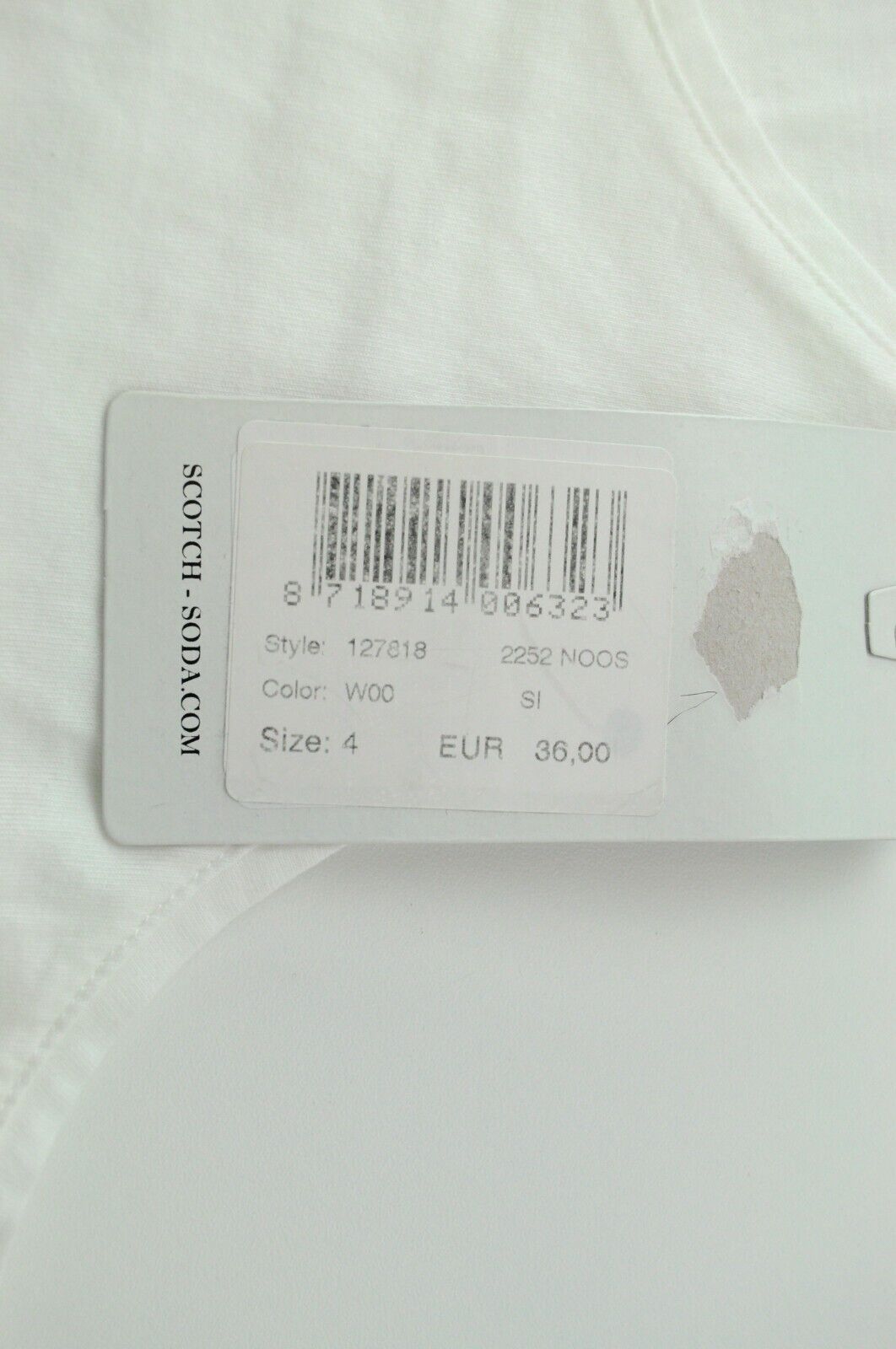 MAISON SCOTCH White Tank XL Women's Plain Sleeveless Round Neck Cotton Top