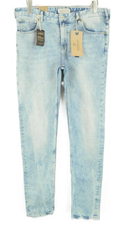 SCOTCH &amp; SODA vyriški aptempti džinsai W34 L34, mėlyni, tamprūs medvilniniai džinsiniai džinsai 