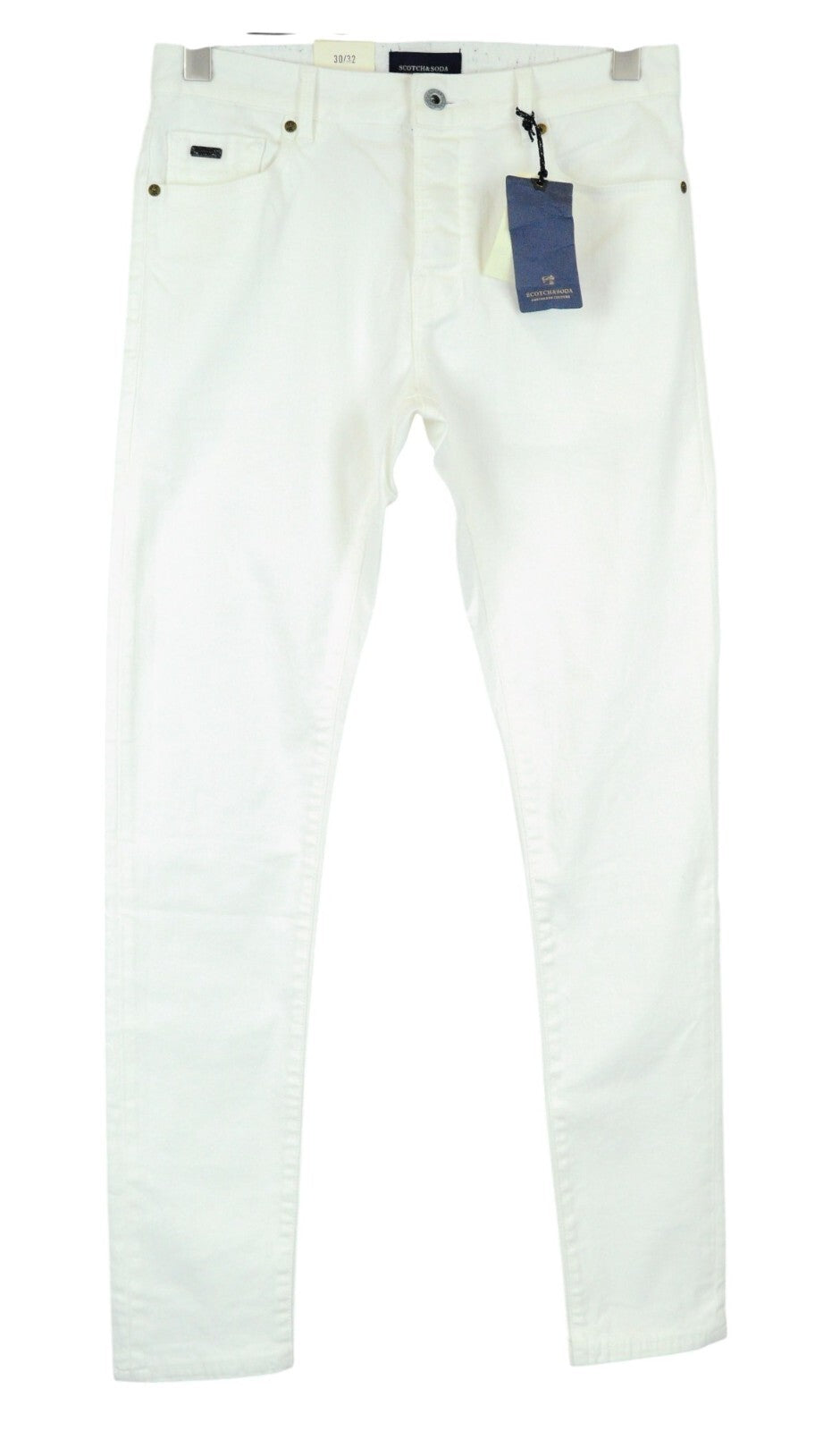 SCOTCH & SODA Pike Jeans W30 L32 White Cotton Skinny Fit Men's Stretch Denim