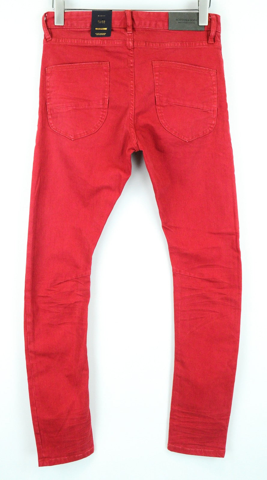 SCOTCH & SODA Pike Jeans W28 L32 Men's Skinny Fit Dyed Red Cotton Stretch