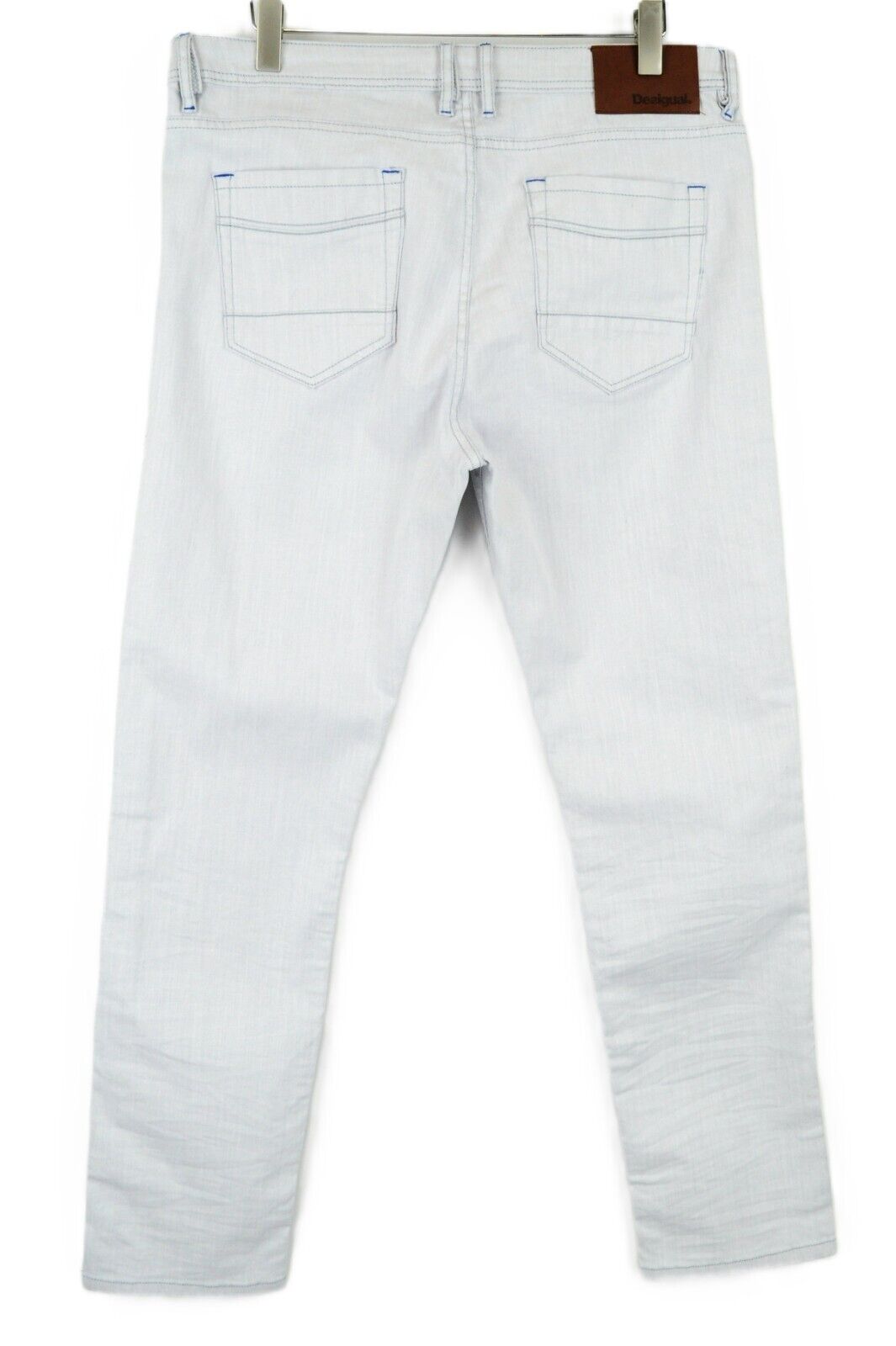 DESIGUAL Lucas Jeans W38 Light Blue Washed Slim Cotton Stretch Men's Denim