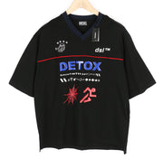 DIESEL T-Delphivy-Slits Men T-Shirt S Black Oversized V-Neck RRP€100
