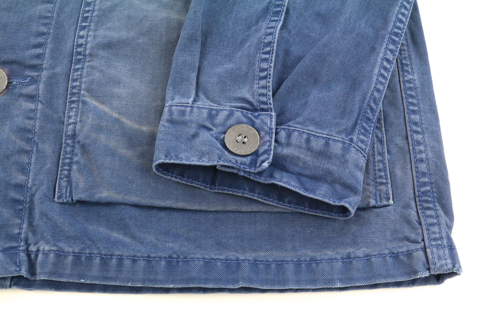 NUDIE Paul vyriška striukė M su sagomis, apykaklės kišenėmis, skalbto džinso mėlyna 