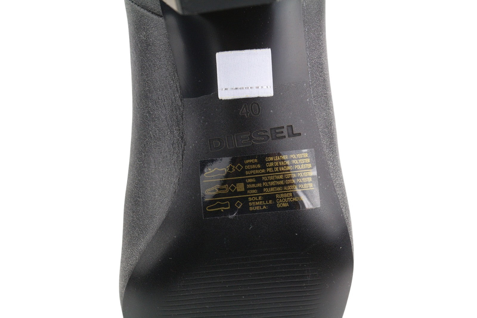 DIESEL D-Texanne CH moteriški aulinukai, juodi, pilki, odiniai, iki kulkšnių, EU40, kubietiški, RRP 290 € 