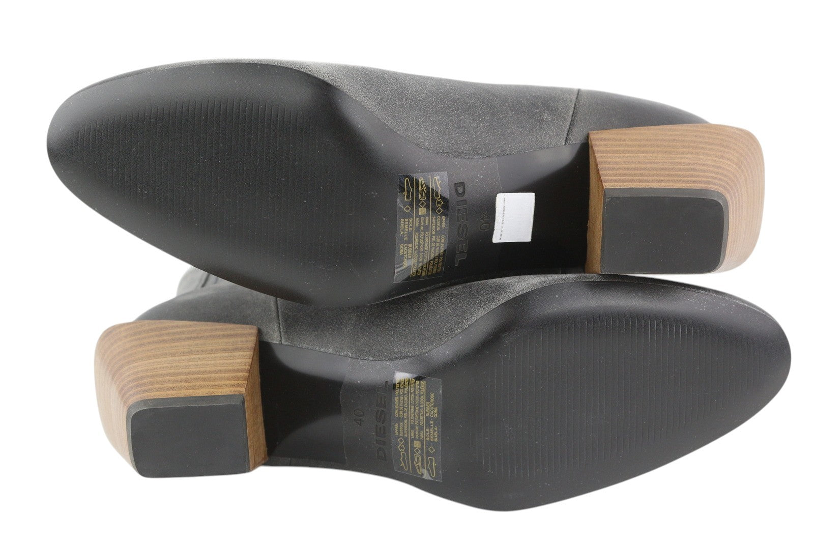 DIESEL D-Texanne CH moteriški aulinukai, juodi, pilki, odiniai, iki kulkšnių, EU40, kubietiški, RRP 290 € 