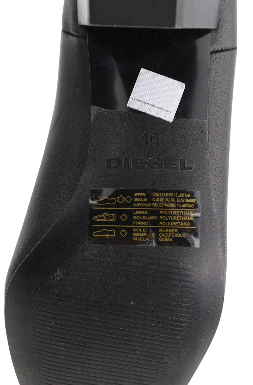 DIESEL D-Texanne CH moteriški aulinukai, juodi, odiniai, migdolų nosis, 40 €, kubietiškas kulnas – 290 € 