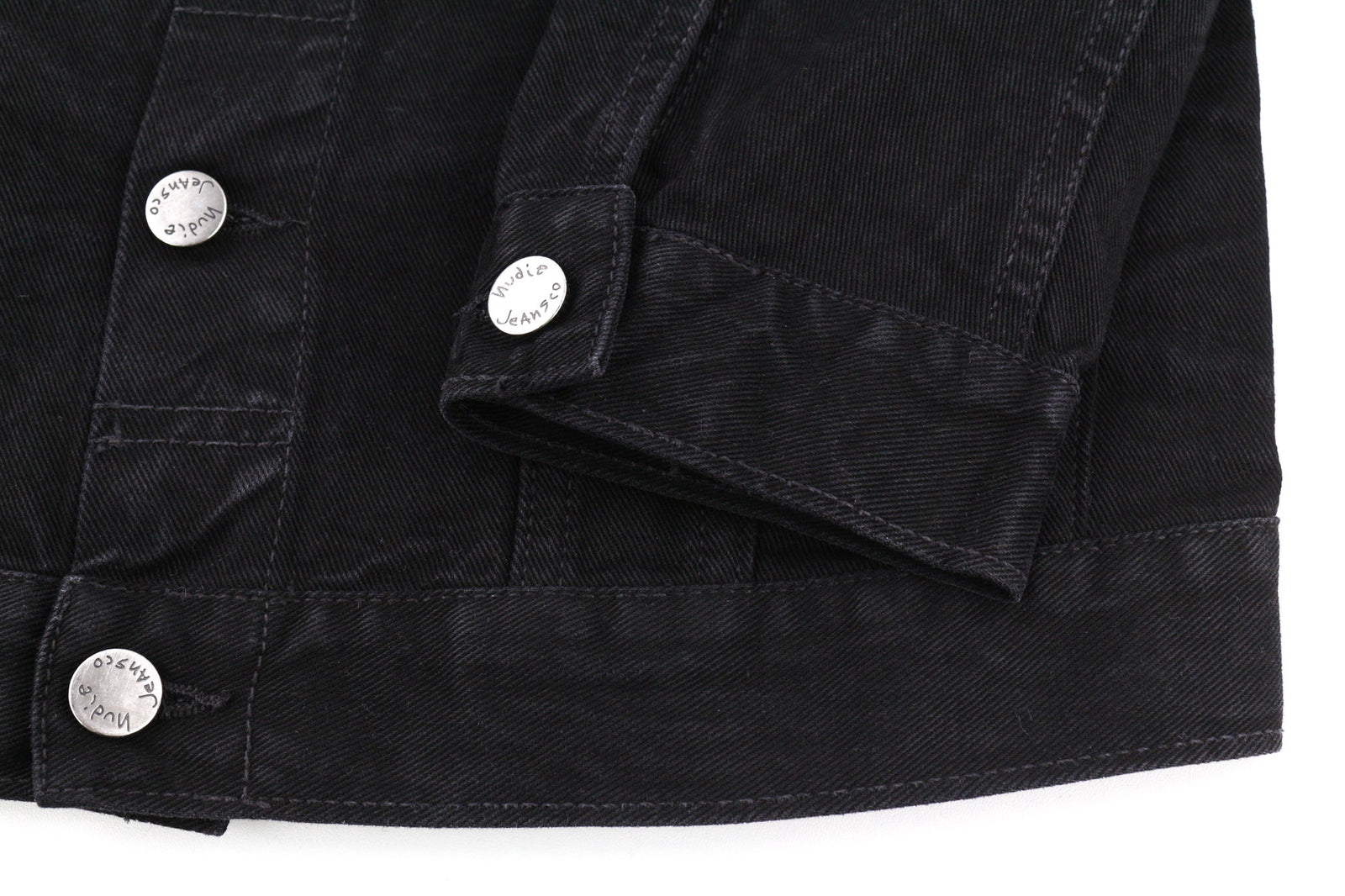 NUDIE JEANS Billy Men Jacket S Dark Shist Denim Buttoned Spread Logo Pockets