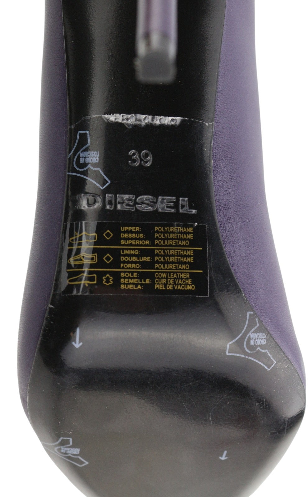 DIESEL D-Yucca AB moteriški aukštakulniai, 39 dydžio, violetiniai, dengti, smailūs bateliai, RRP 30 € 