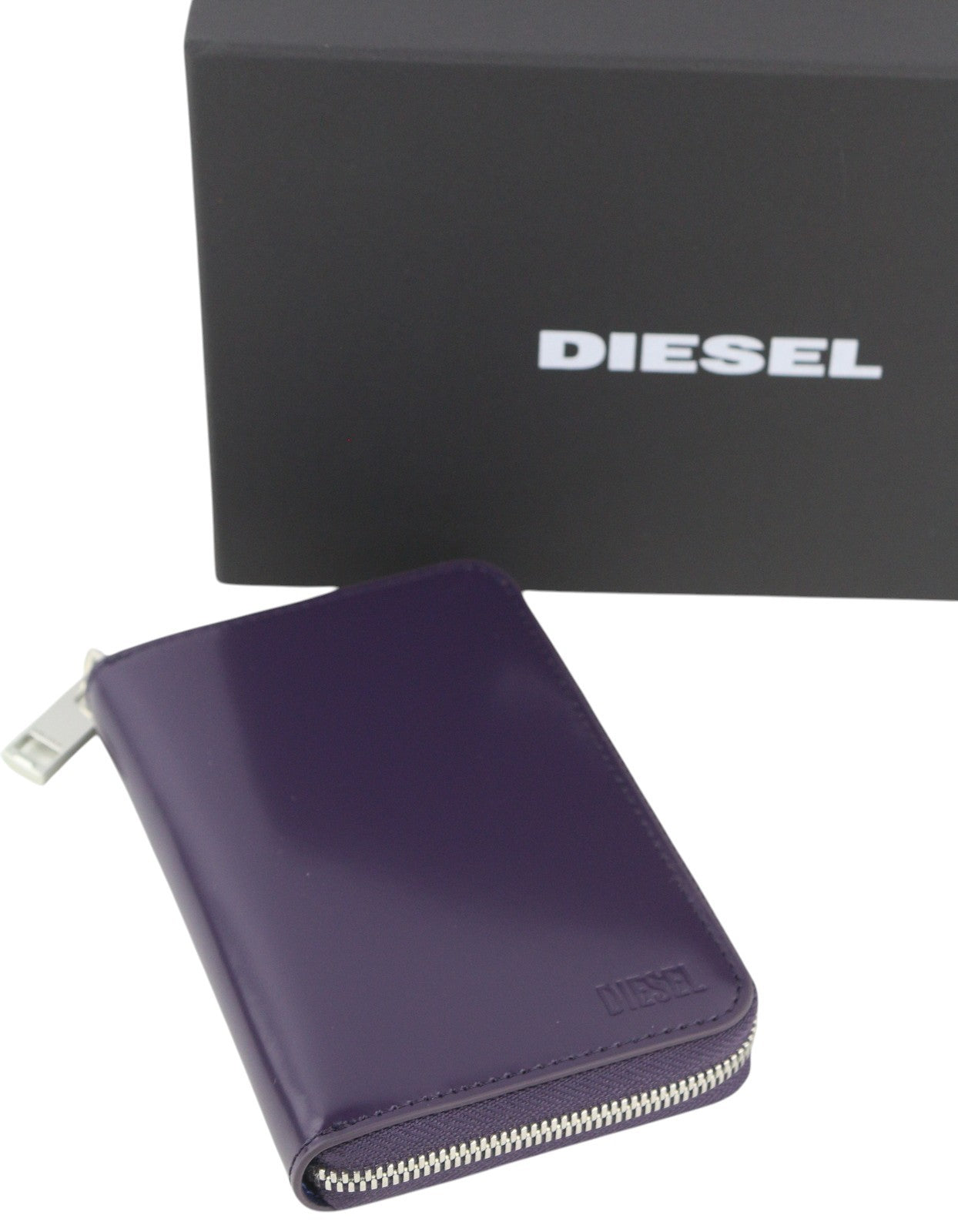 DIESEL Jadda moteriška piniginė OS tamsiai violetinė karvės odos apvalus užtrauktukas violetinė RRP 160 € 