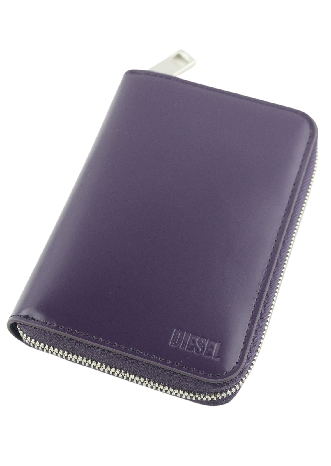 DIESEL Jadda moteriška piniginė OS tamsiai violetinė karvės odos apvalus užtrauktukas violetinė RRP 160 € 