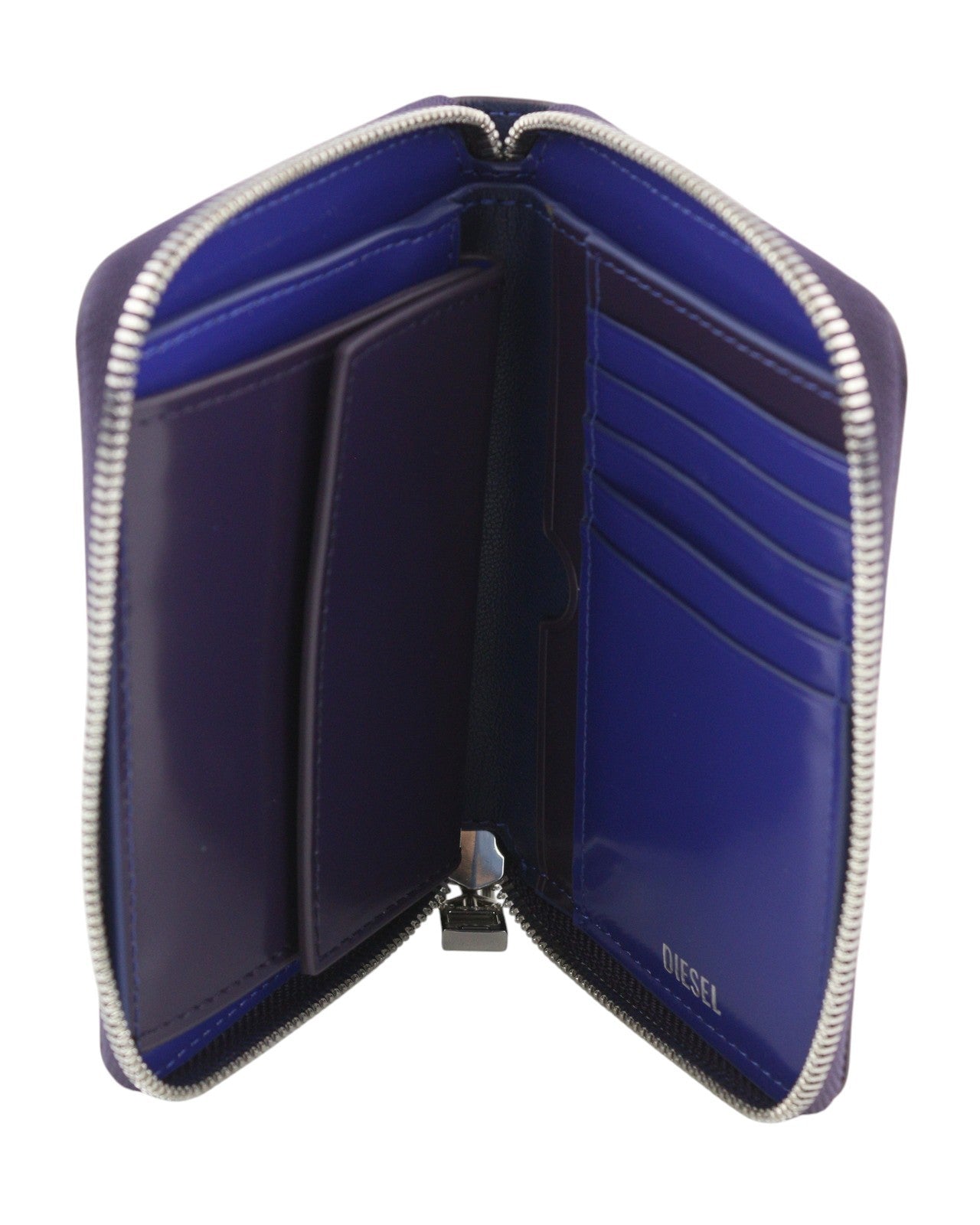 DIESEL Jadda moteriška piniginė OS tamsiai violetinė karvės odos apvalus užtrauktukas violetinė RRP 160 € 