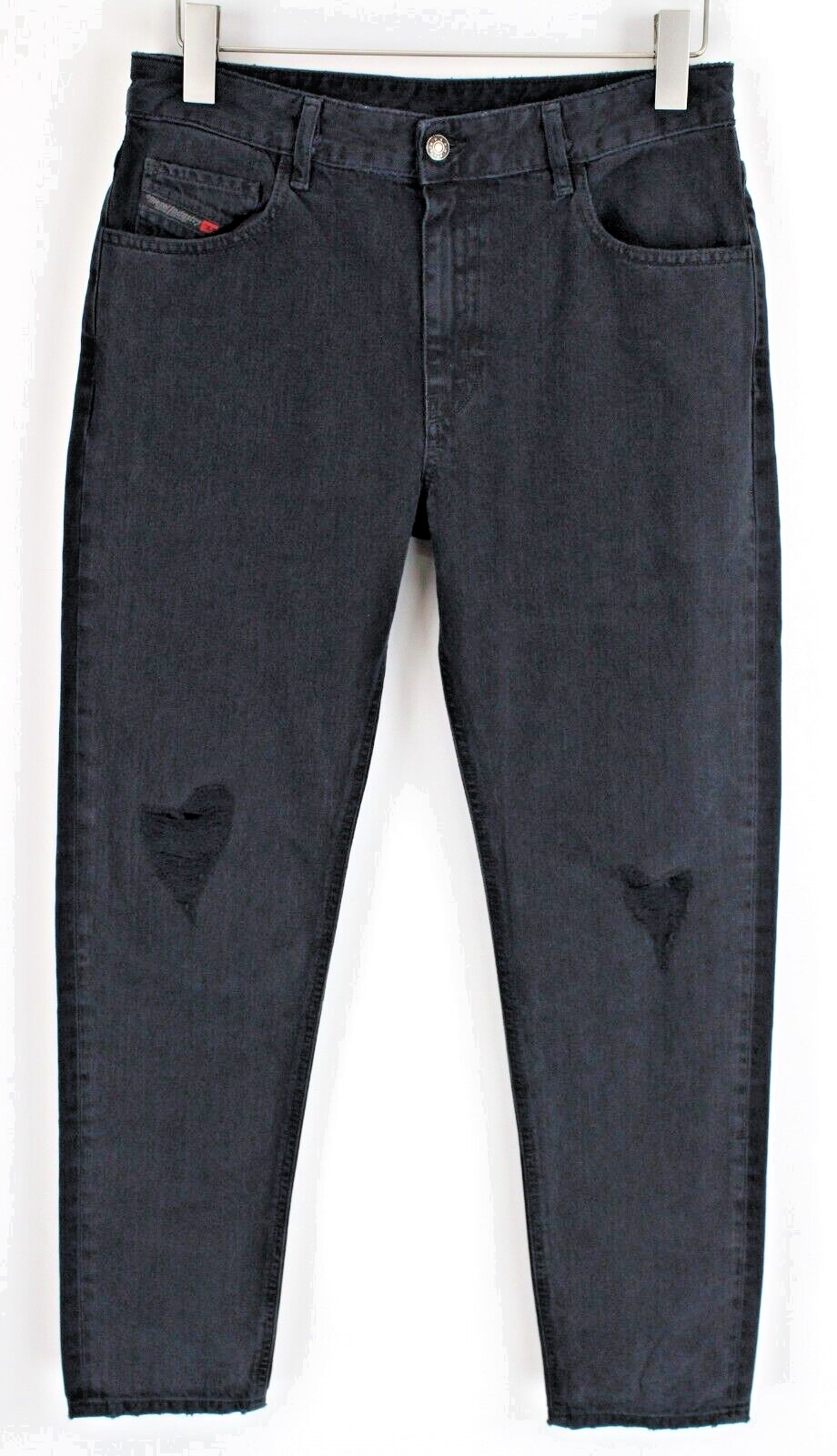 DIESEL Neekhol 084PM moteriški W30/L32 plėšyti tiesūs džinsai tamsiai mėlyni medvilniniai 