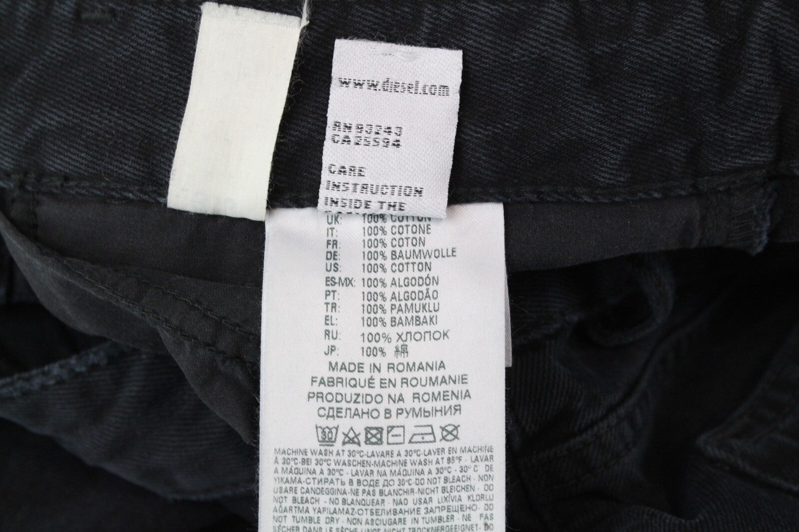 DIESEL Neekhol 084PM moteriški W30/L32 plėšyti tiesūs džinsai tamsiai mėlyni medvilniniai 