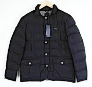 HARMONT&amp;BLAINE vyriška juoda dygsniuota paminkštinta striukė, L, trumpa, su sagomis, nailono 