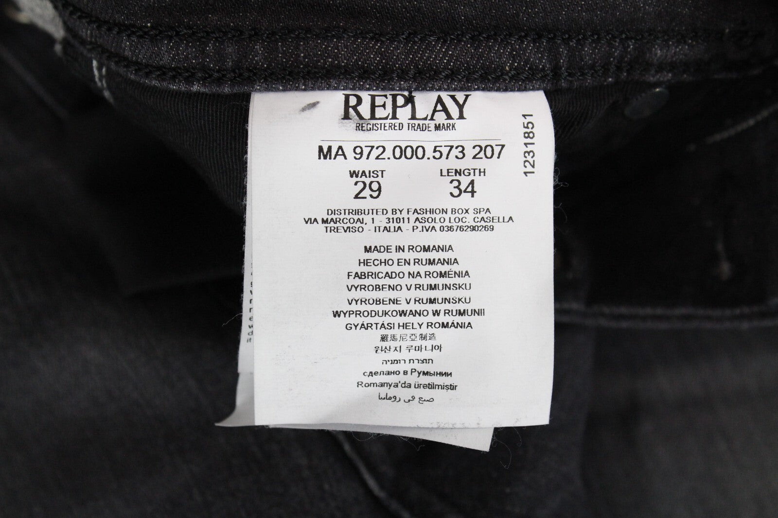 REPLAY Grover vyriška W29/L34 pilka tiesi „Laserblast“ tampri džinsinė suknelė 