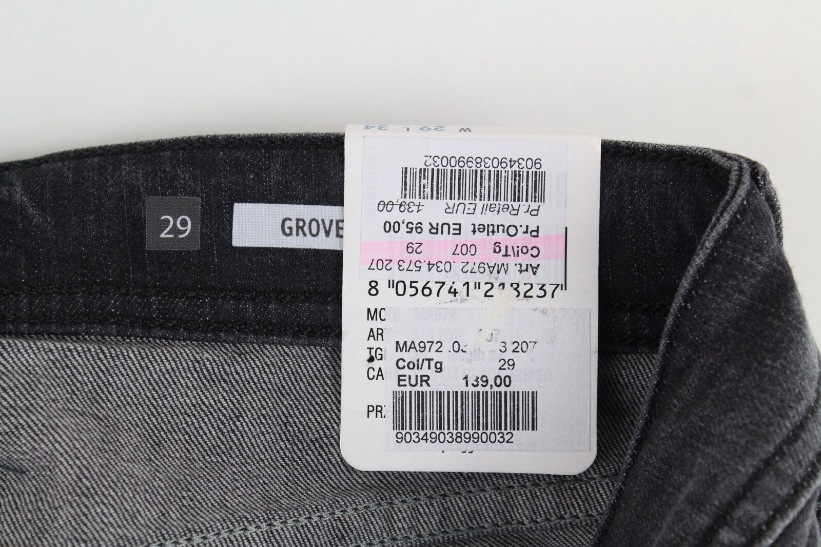 REPLAY Grover vyriška W29/L34 pilka tiesi „Laserblast“ tampri džinsinė suknelė 