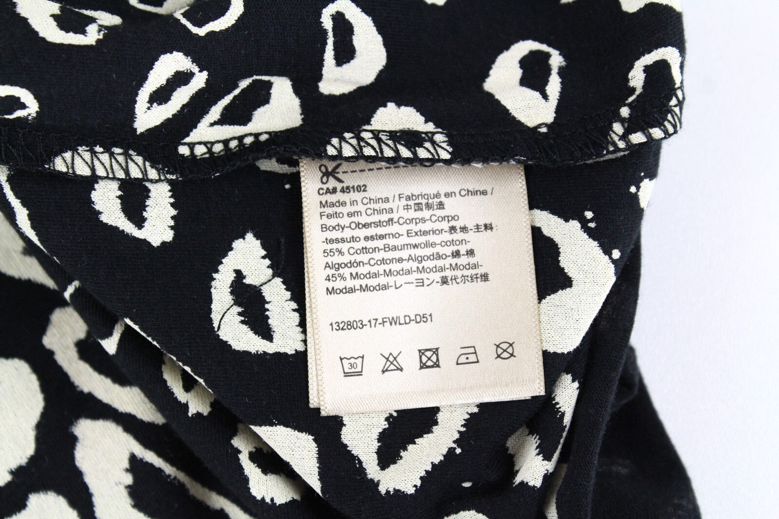 SCOTCH & SODA Womens XS Black Pattern Short Sleeve T-Shirt Cotton Blend