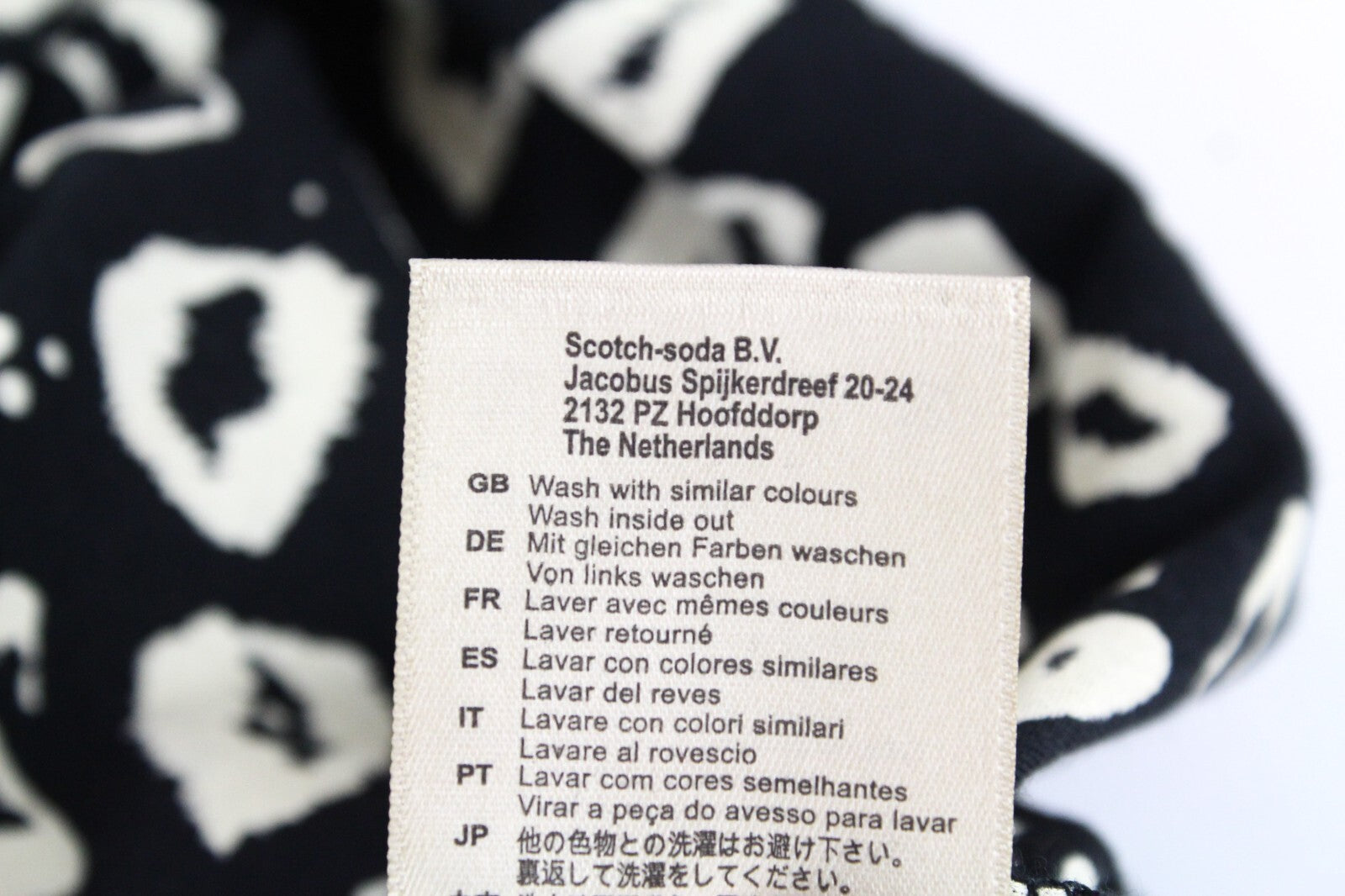 SCOTCH & SODA Womens XS Black Pattern Short Sleeve T-Shirt Cotton Blend