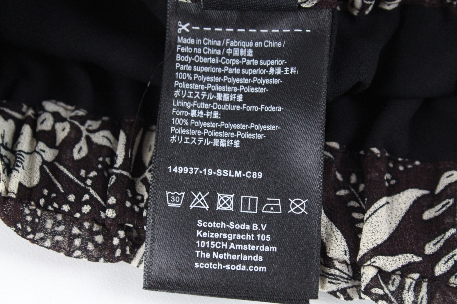 MAISON SCOTCH Womens XS Floral Softshell Mini Skirt Brown Lined Melange Flowy